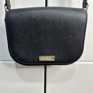 KATE SPADE Newbury Lane Carsen Small Black Leather Flap Crossbody EUC 7x6